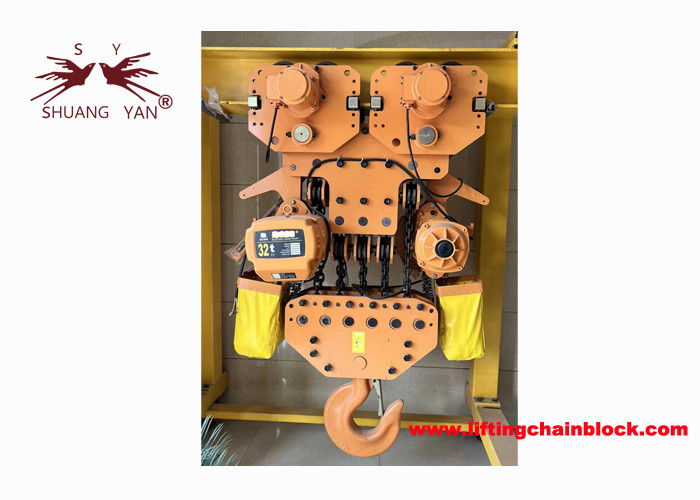 32T/70400lb ηλεκτρικός ανελκυστήρας αλυσίδων με το καροτσάκι ακτίνων για το εργαστήριο
